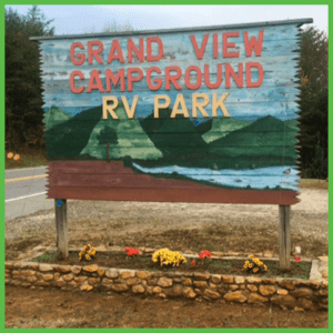 Get directions from our map, but as you travel on NC Hwy 226, look for this sign at the entrance to Grand View Campground & RV Park.