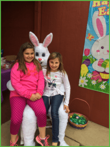 Pretty Little Girls with Easter Bunny